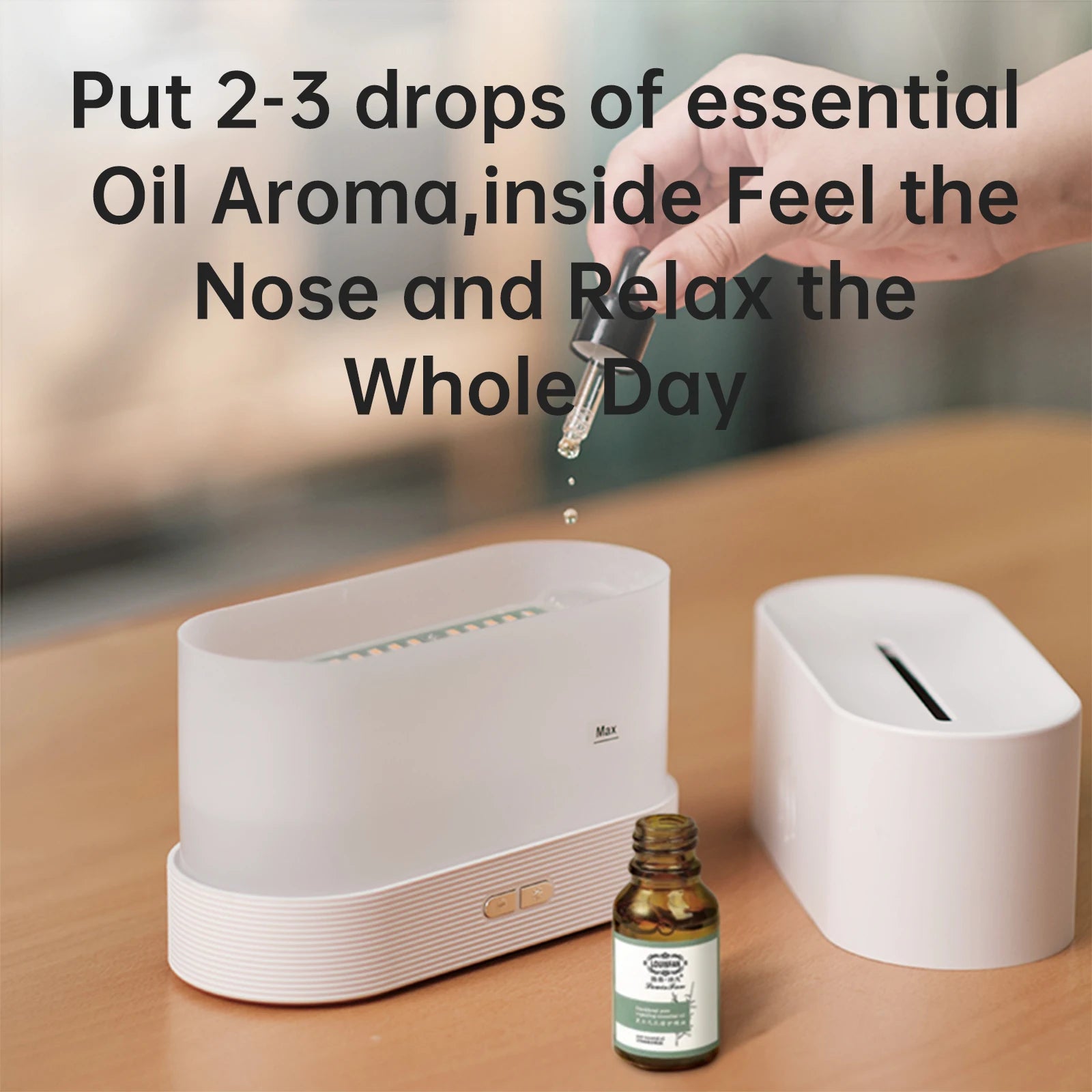 Aroma Diffuser 180ML Air Humidifier Ultrasonic Aromatherapy Cool Mist Maker Essential Oil Flame Lamp Difusors for Home