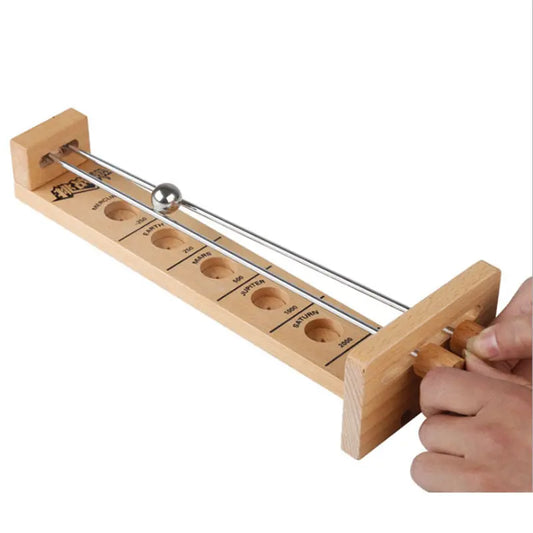 Shoot the Moon Game, Classic Desktop Games Wooden Hockey Play for Adult Children'S Educational Toys with Metal Ball and Rods, Retro Balancing Game for Family and Bar