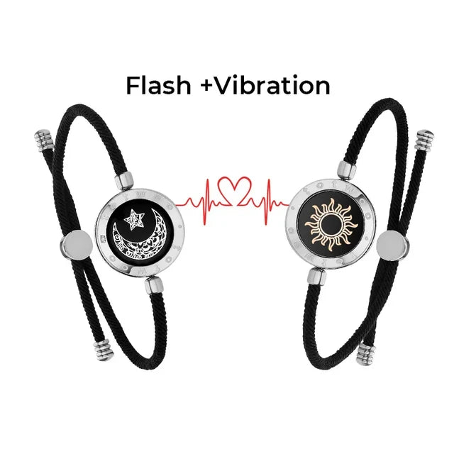 Totwoo Long Distance Touch Bracelets with Sun&Moon Functional Love Connect Gift for Boyfriend or Girlfriend or Your Family