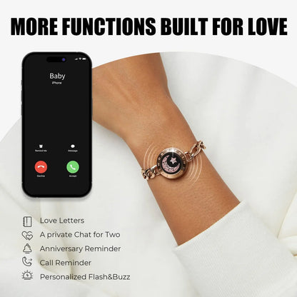 Totwoo Long Distance Touch Bracelets with Sun&Moon Functional Love Connect Gift for Boyfriend or Girlfriend or Your Family