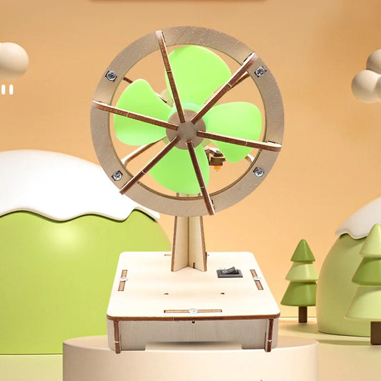 Craft a Cool Breeze with the Build-Your-Own Wooden Electric Fan!