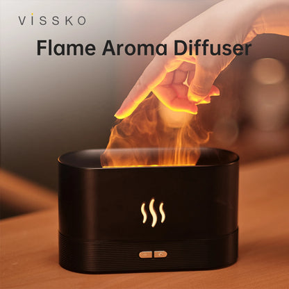 Aroma Diffuser 180ML Air Humidifier Ultrasonic Aromatherapy Cool Mist Maker Essential Oil Flame Lamp Difusors for Home